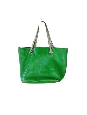 Michael Korrs Palm Green Jet Set Grab Bag Tote 17"x 11.5" X 6"